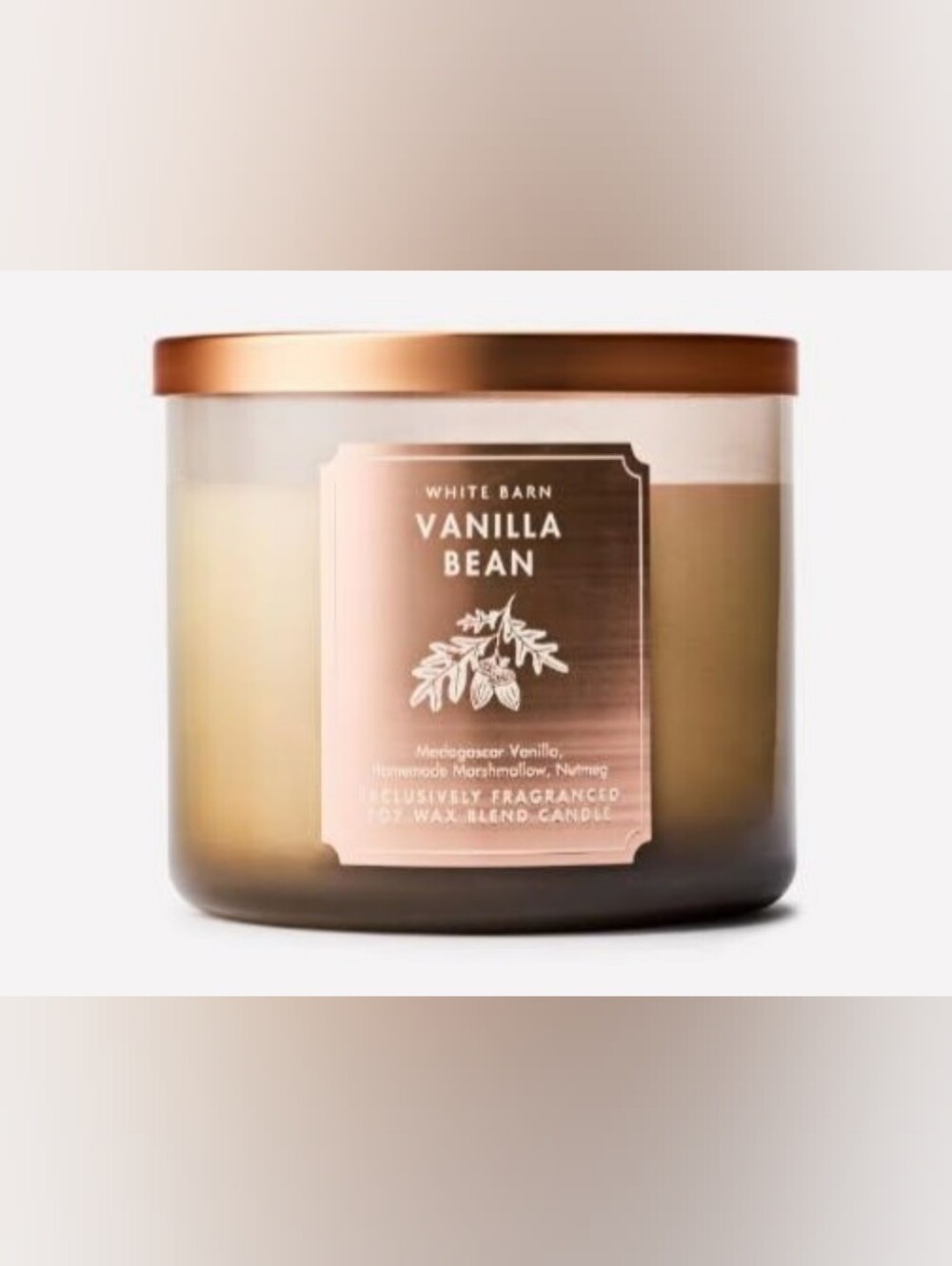 White Barn Vanilla Bean 3-Wick Scented Candle - Cream
